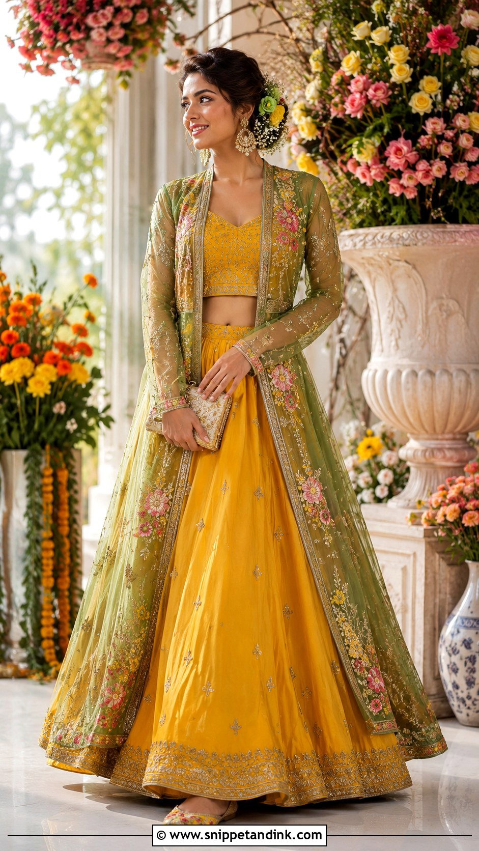 Jacket Lehenga for Mehandi - Snippet and Ink - 20 Dress for Mehandi Ideas