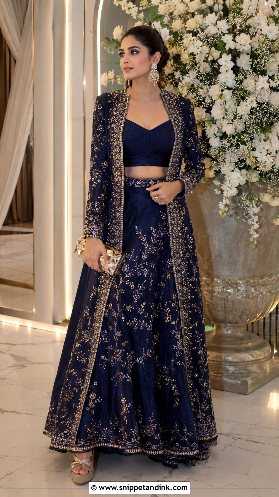 Jacket Lehenga for the Reception - Snippet and Ink - 20 Indian Sister Wedding Outfit Ideas