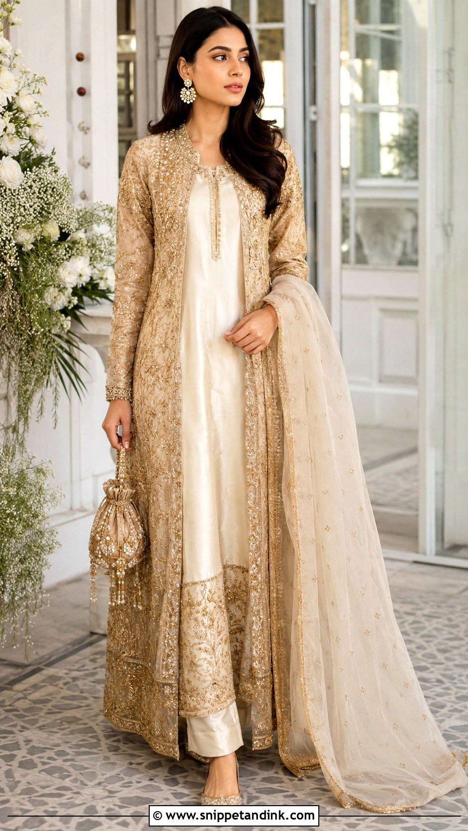 Jacket Long Gown With Dupatta - Snippet and Ink - 20 Long Gown with Dupatta Ideas