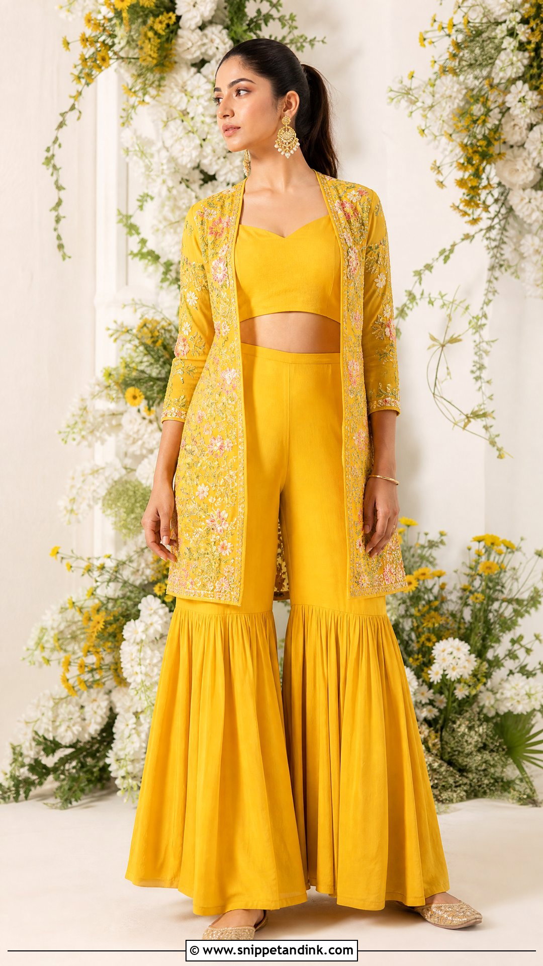 Jacket Sharara for Haldi - Snippet and Ink - 20 Sharara for Haldi Ideas