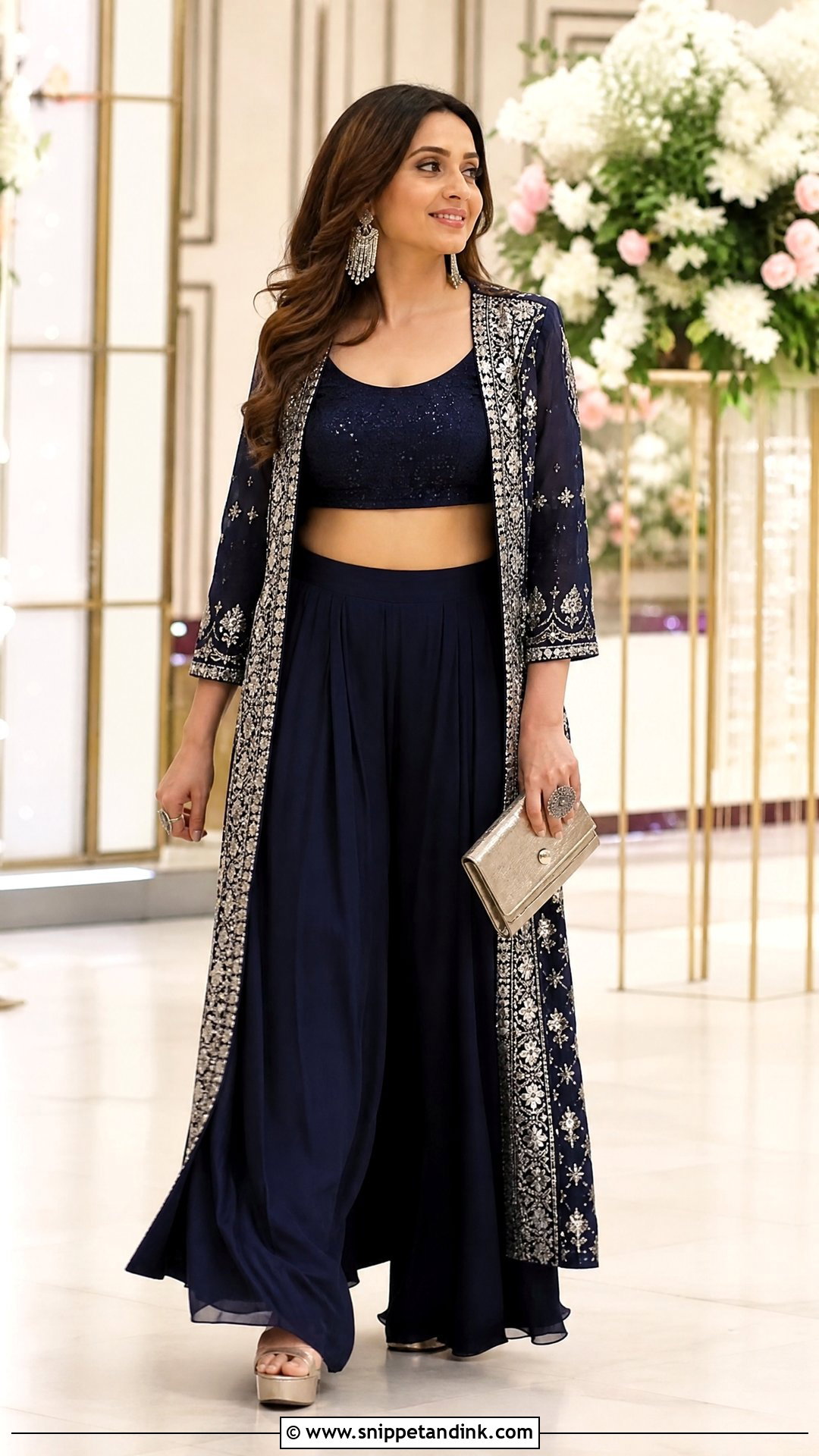 Jacket and Palazzo Set for Sangeet - Snippet and Ink - 20 Sangeet Dress Ideas for Sisters
