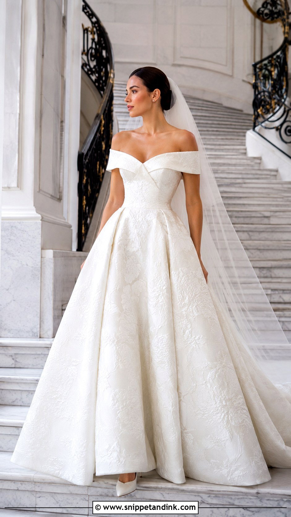 Jacquard Ball Gown Fall Bridal Dress - Snippet and Ink - 20 Fall Bridal Dresses