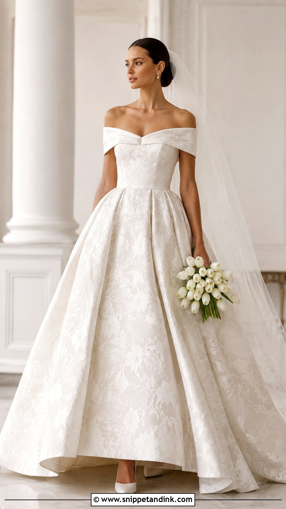 Jacquard Ball Gown Wedding Dress - Snippet and Ink - 20 Elegant Ball Gown Wedding Dress Ideas