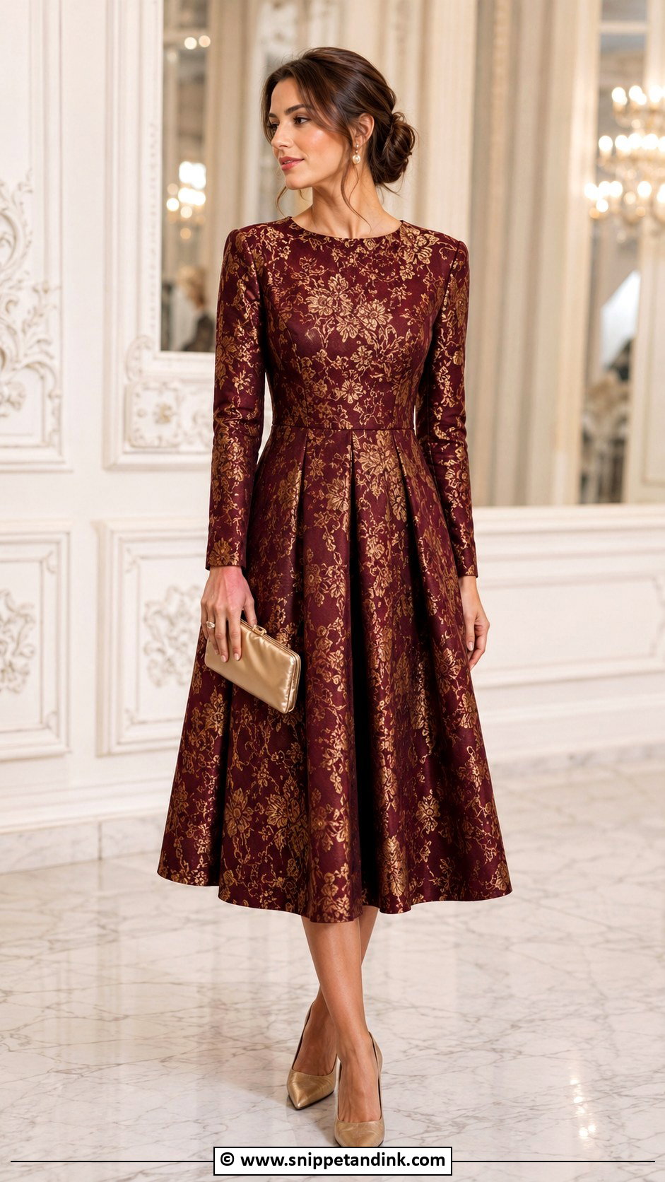 Jacquard Dress For Winter Wedding - Snippet and Ink - 25 Winter Wedding Dresses