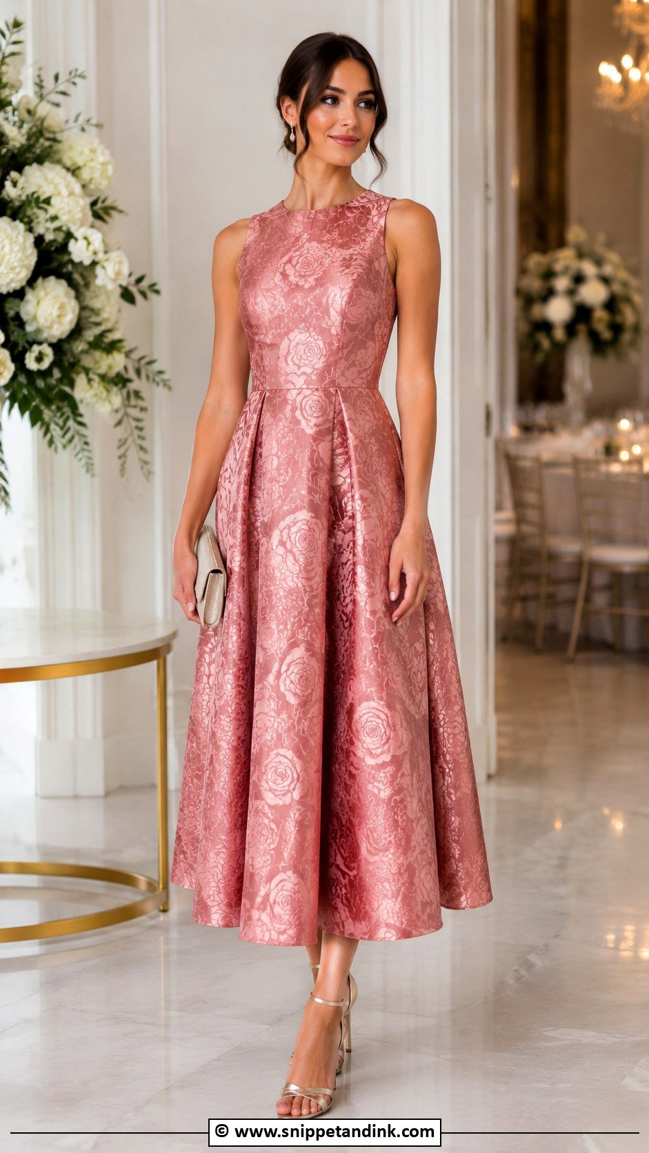 Jacquard Dress Wedding Guest Outfit - Snippet and Ink - 35 Semi Formal Wedding Attire Ideas
