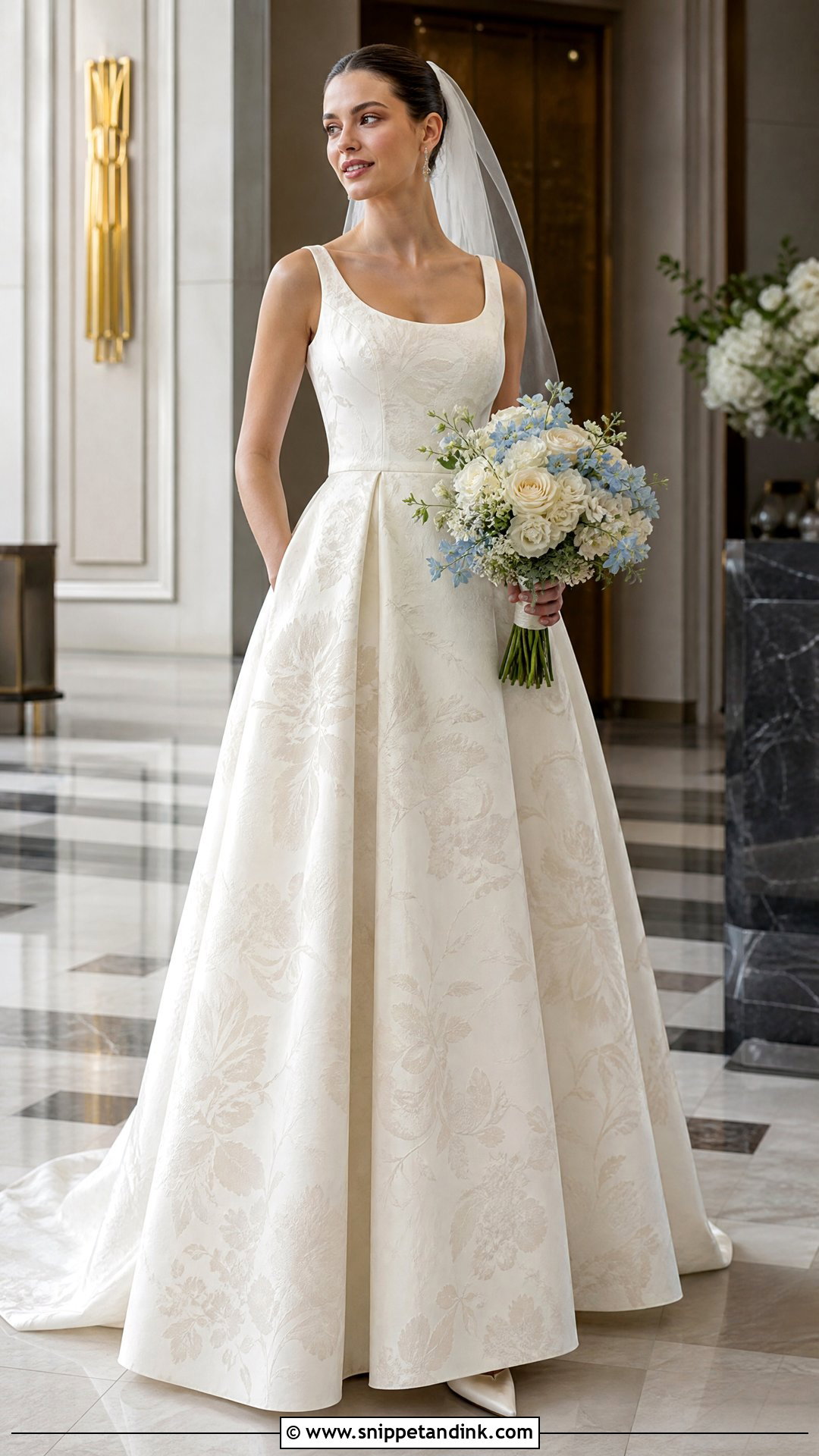 Jacquard Floral Wedding Dress - Snippet and Ink - 20 Wedding Dress Material Fabrics Ideas