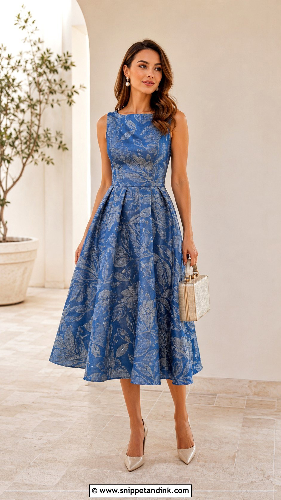 Jacquard Tea Length Sister of the Bride Dress - Snippet and Ink - 20 Dress Sister of the Bride Ideas