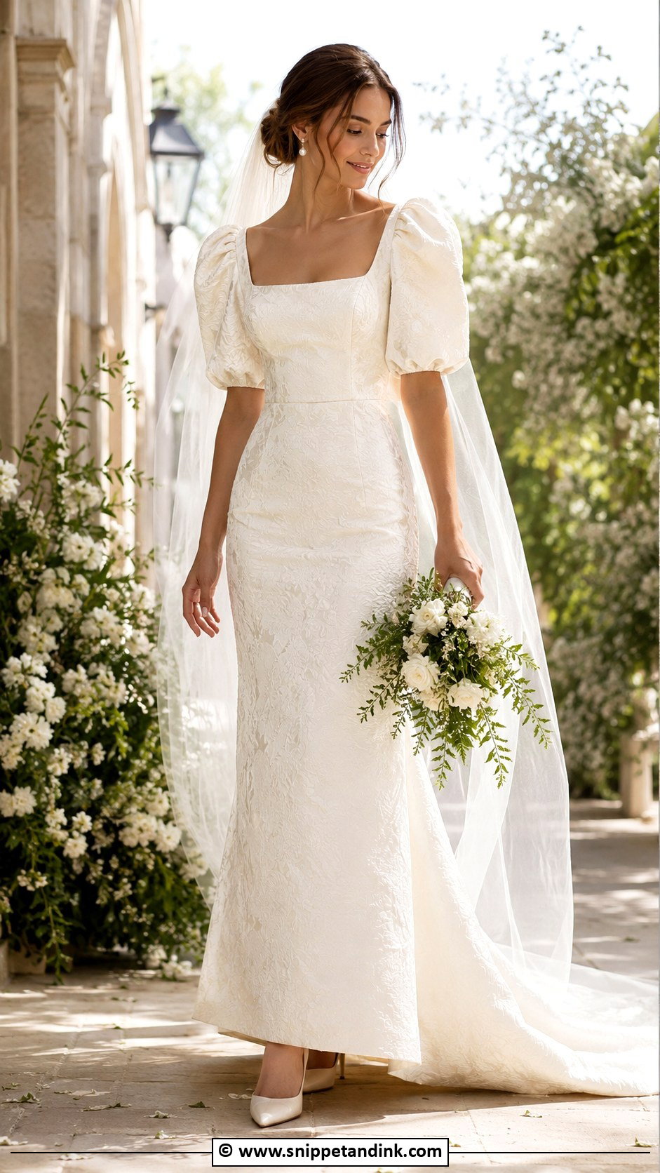 Jacquard Wedding Dress With Detachable Overskirt - Snippet and Ink - 25 Jacquard Wedding Dress Ideas