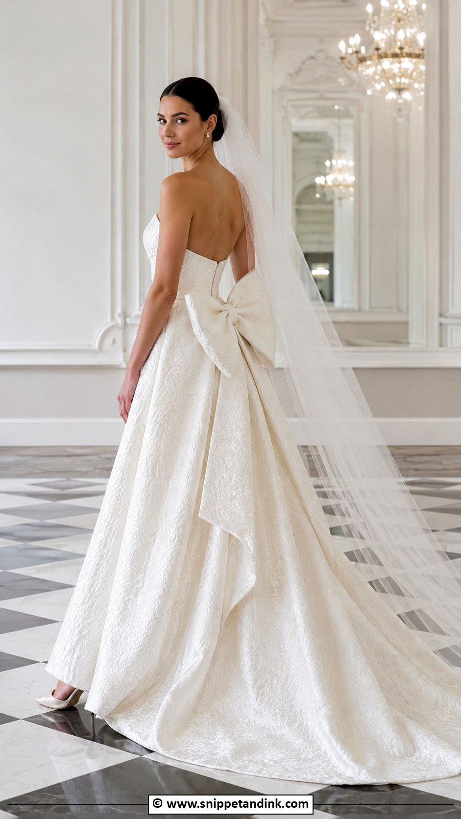 Jacquard Wedding Dress With High Neck And Low Heel - Snippet and Ink - 25 Jacquard Wedding Dress Ideas