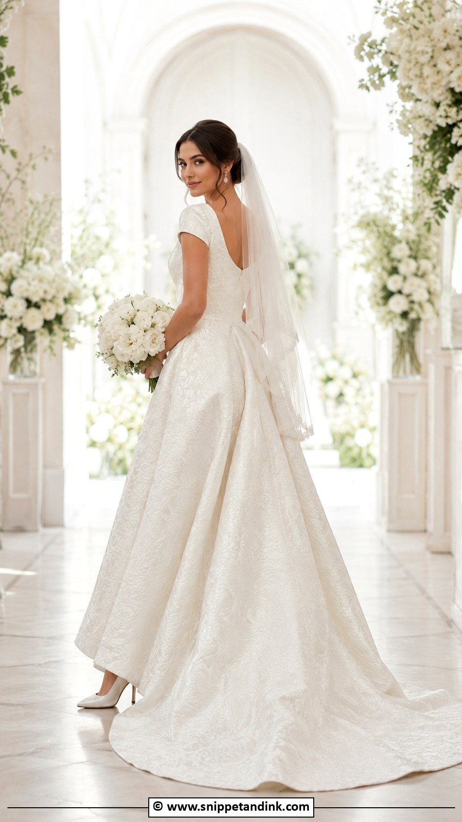 Jacquard Wedding Dress With Short Train - Snippet and Ink - 25 Jacquard Wedding Dress Ideas