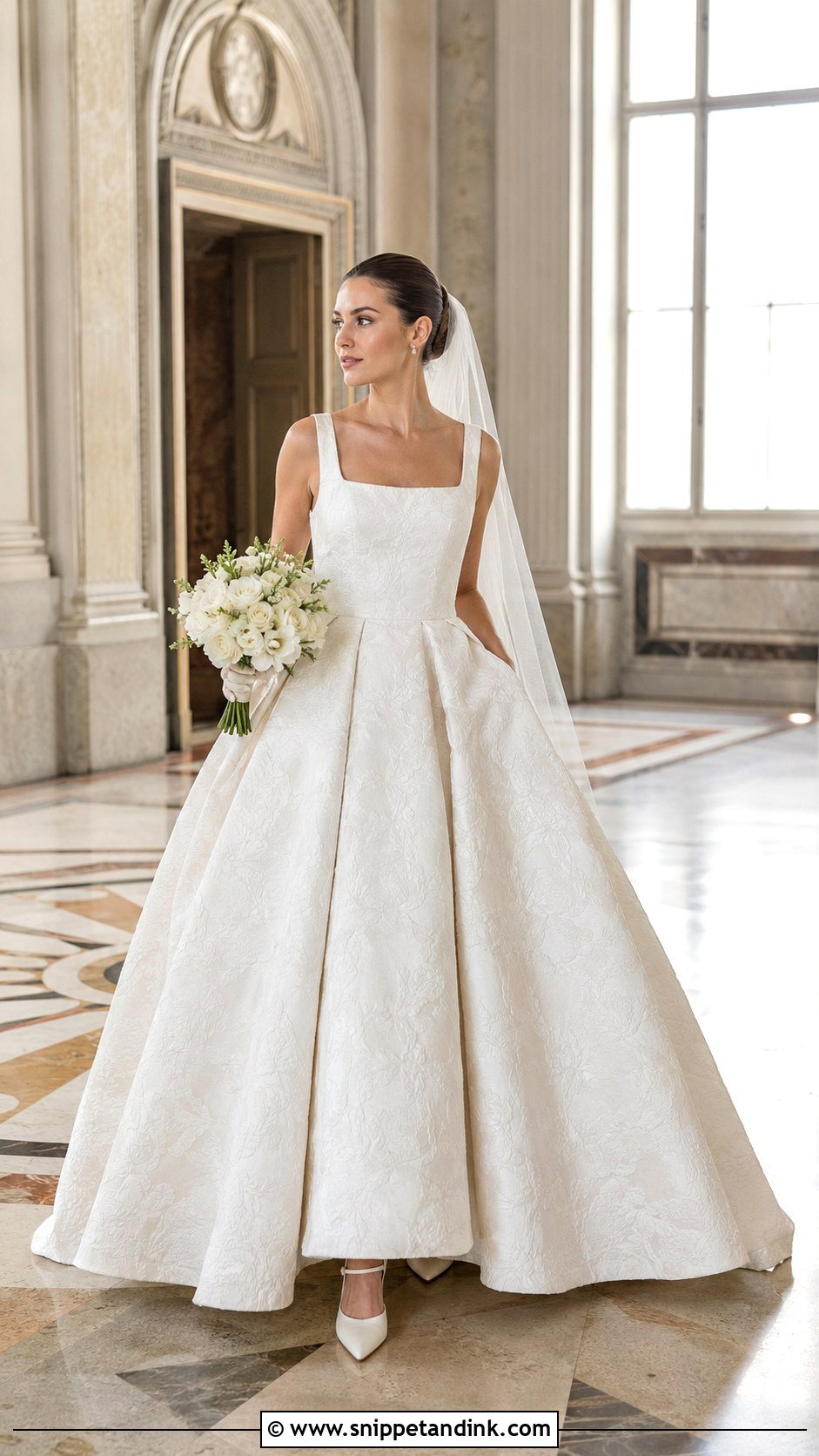 Jacquard Wedding Dress with Pockets - Snippet and Ink - 20 Wedding Dress with Pockets Ideas