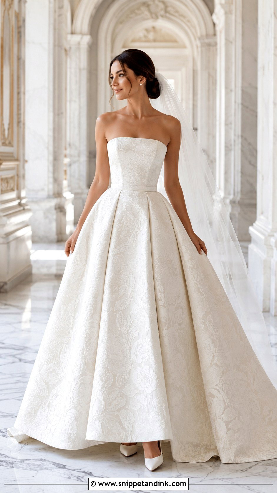 Jacquard Wedding Dress - Snippet and Ink - 25 Textured Wedding Dress Ideas