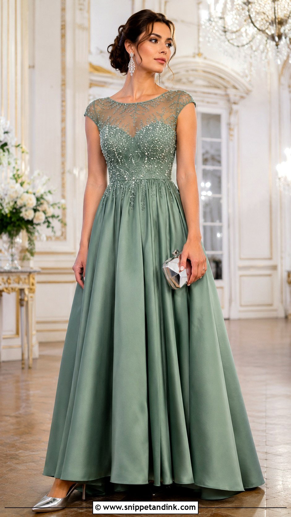Jade Green Beaded Ball Gown - Snippet and Ink - 20 Green Ball Gown Dress Ideas