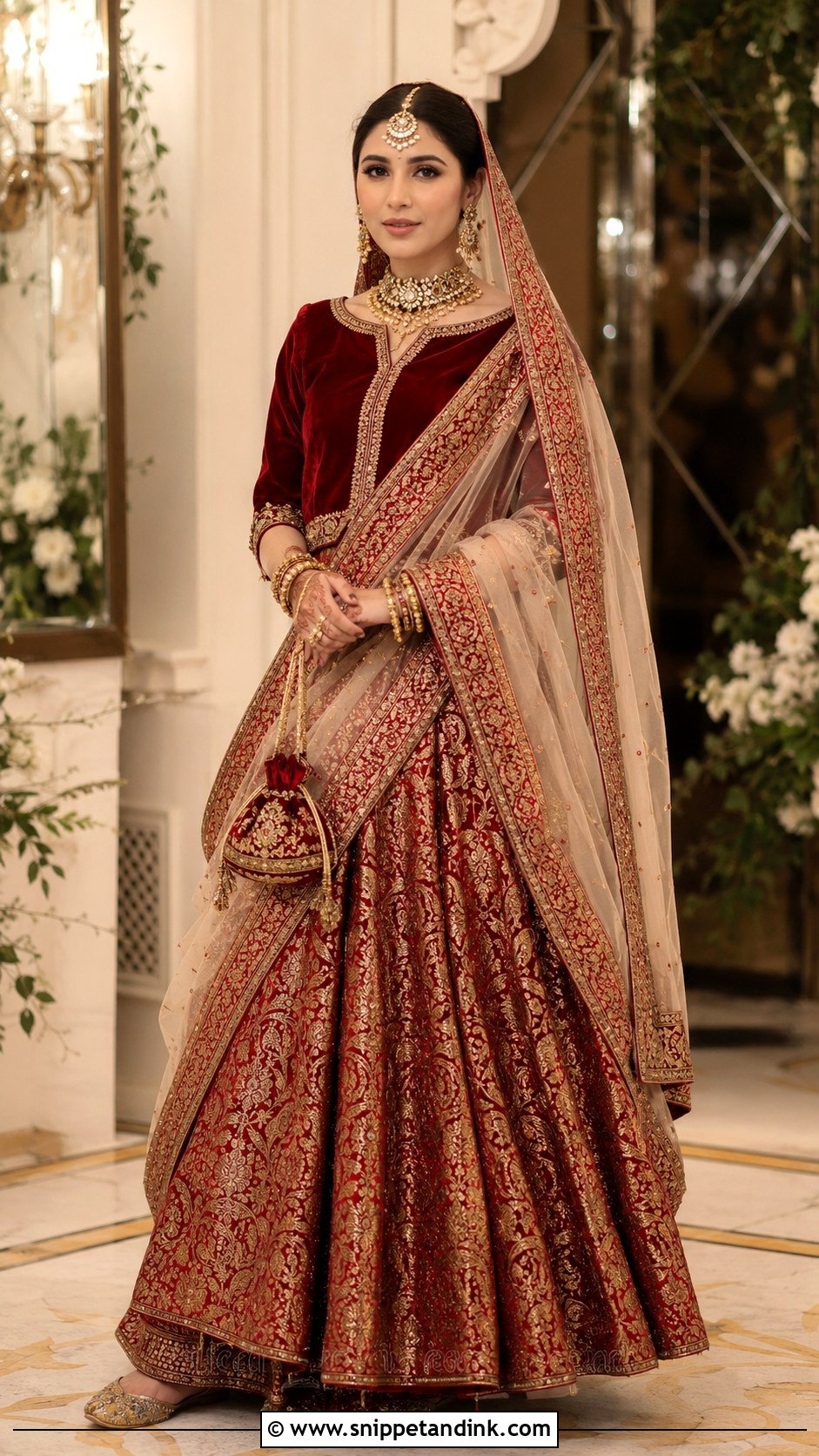 Jamawar Lehenga Bridal Dress for Barat - Snippet and Ink - 20 Bridal Dress for Barat Ideas