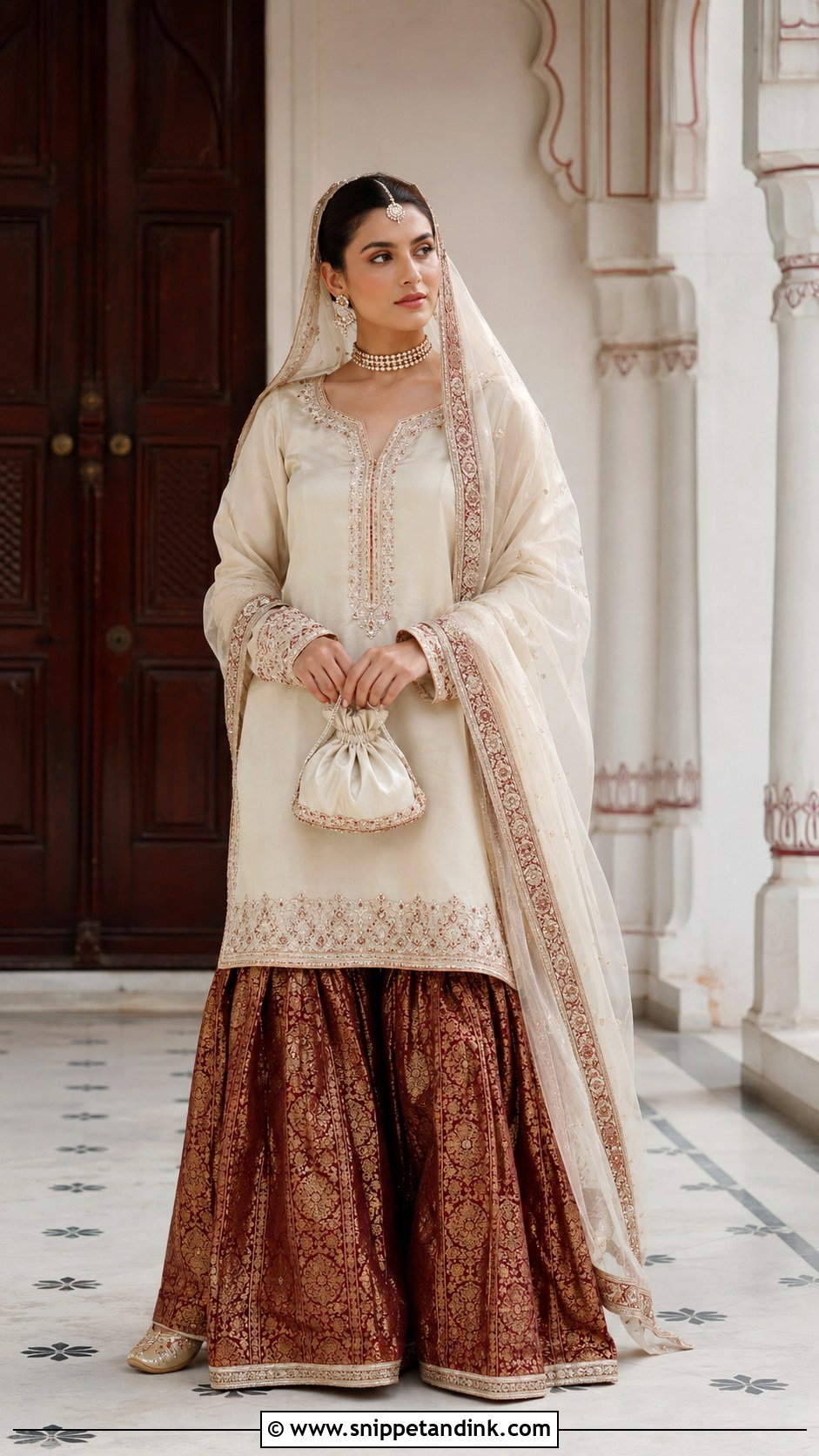 Jamawar Nikah Garara Outfit - Snippet and Ink - 20 Nikah Garara Ideas