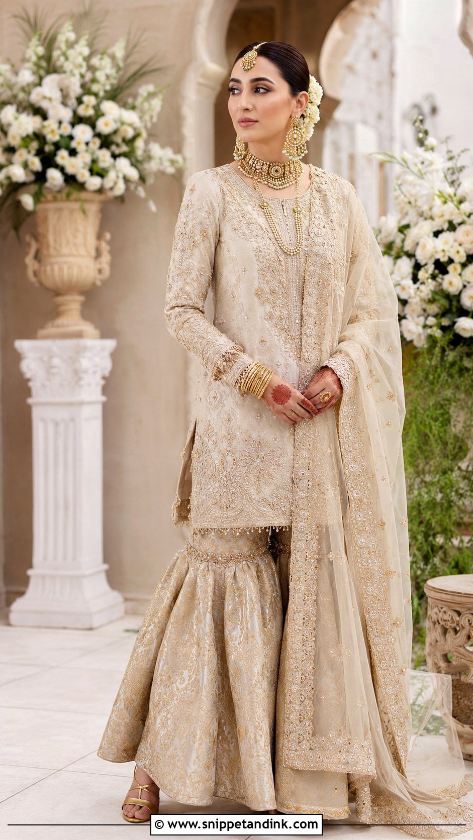 Jamawar Pakistani Bridal Garara Dress - Snippet and Ink - 25 Garara Dress Pakistani Bridal Ideas