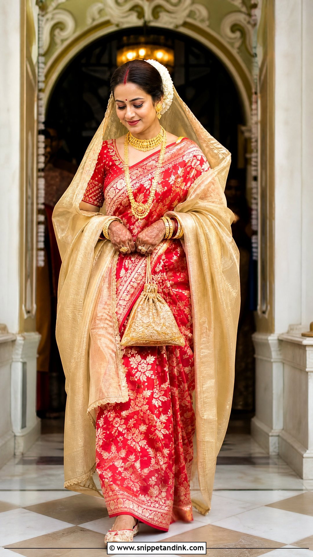 Jamdani Bride Saree With Dupatta - Snippet and Ink - 25 Jamdani Bride Ideas