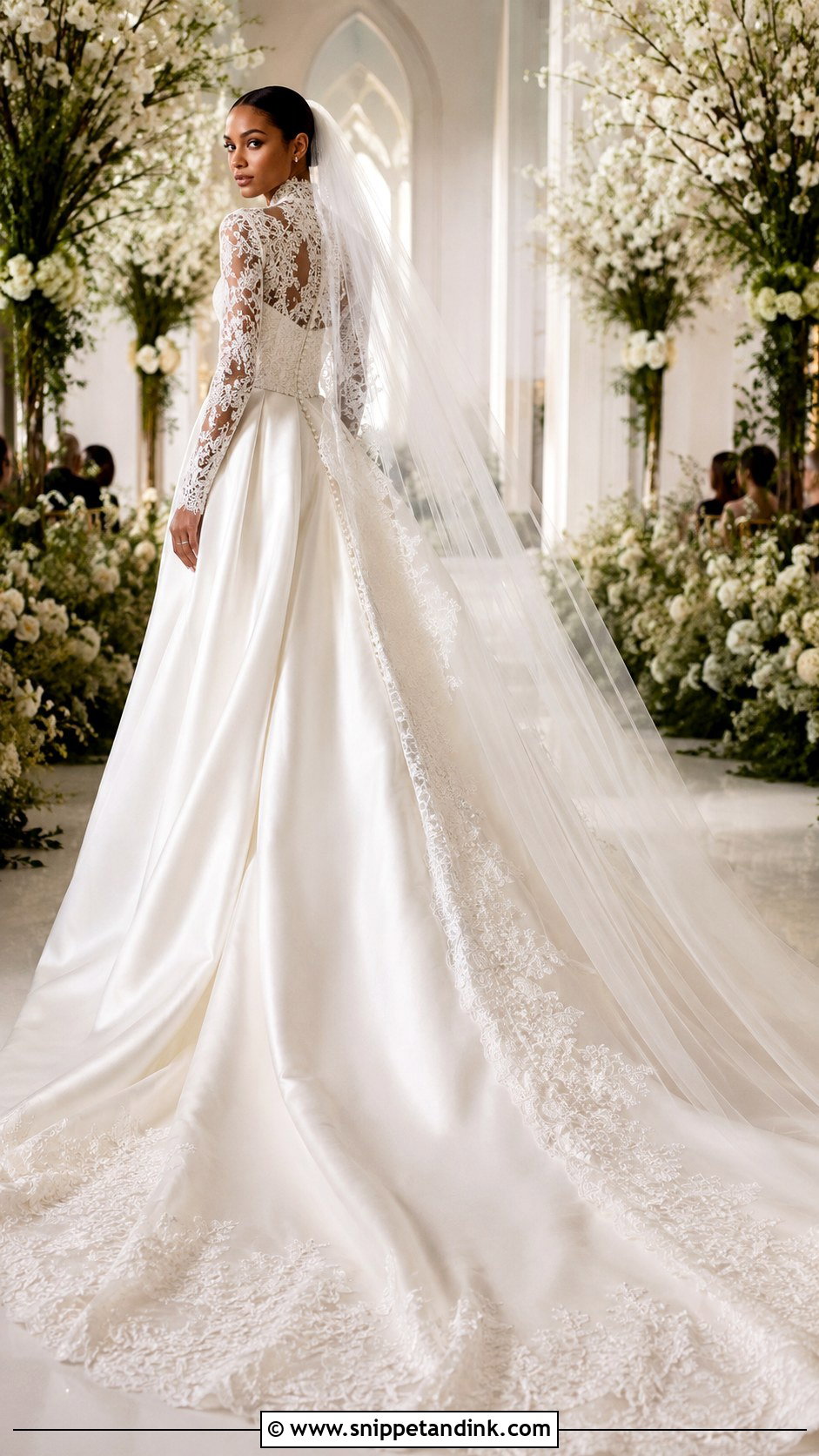 Jasmine Tookes Cathedral Train Wedding Dress - Snippet and Ink - 20 Jasmine Tookes Wedding Dress Ideas