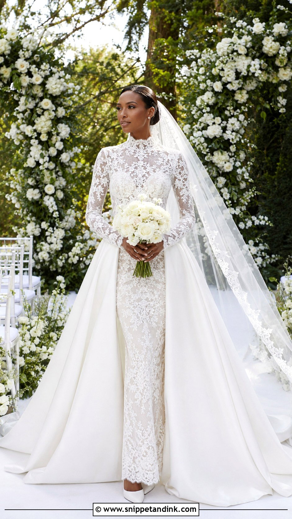 Jasmine Tookes Detachable Overskirt Wedding Dress - Snippet and Ink - 20 Jasmine Tookes Wedding Dress Ideas