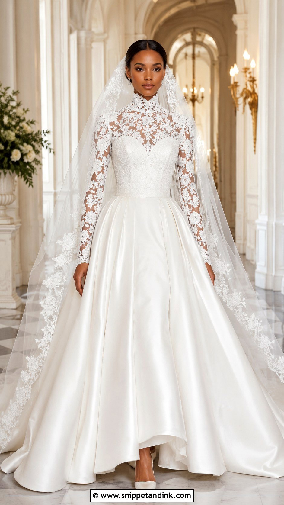 Jasmine Tookes High Neck Lace Wedding Dress - Snippet and Ink - 20 Jasmine Tookes Wedding Dress Ideas