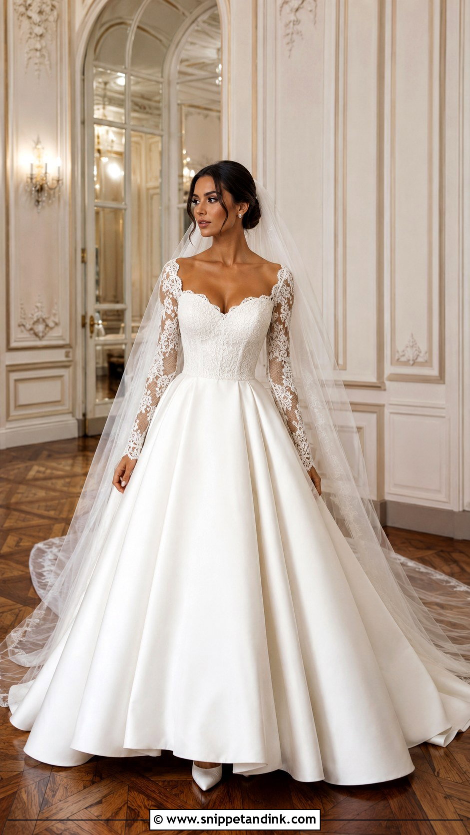 Jasmine Tookes Long Sleeve Ball Gown Wedding Dress - Snippet and Ink - 20 Jasmine Tookes Wedding Dress Ideas