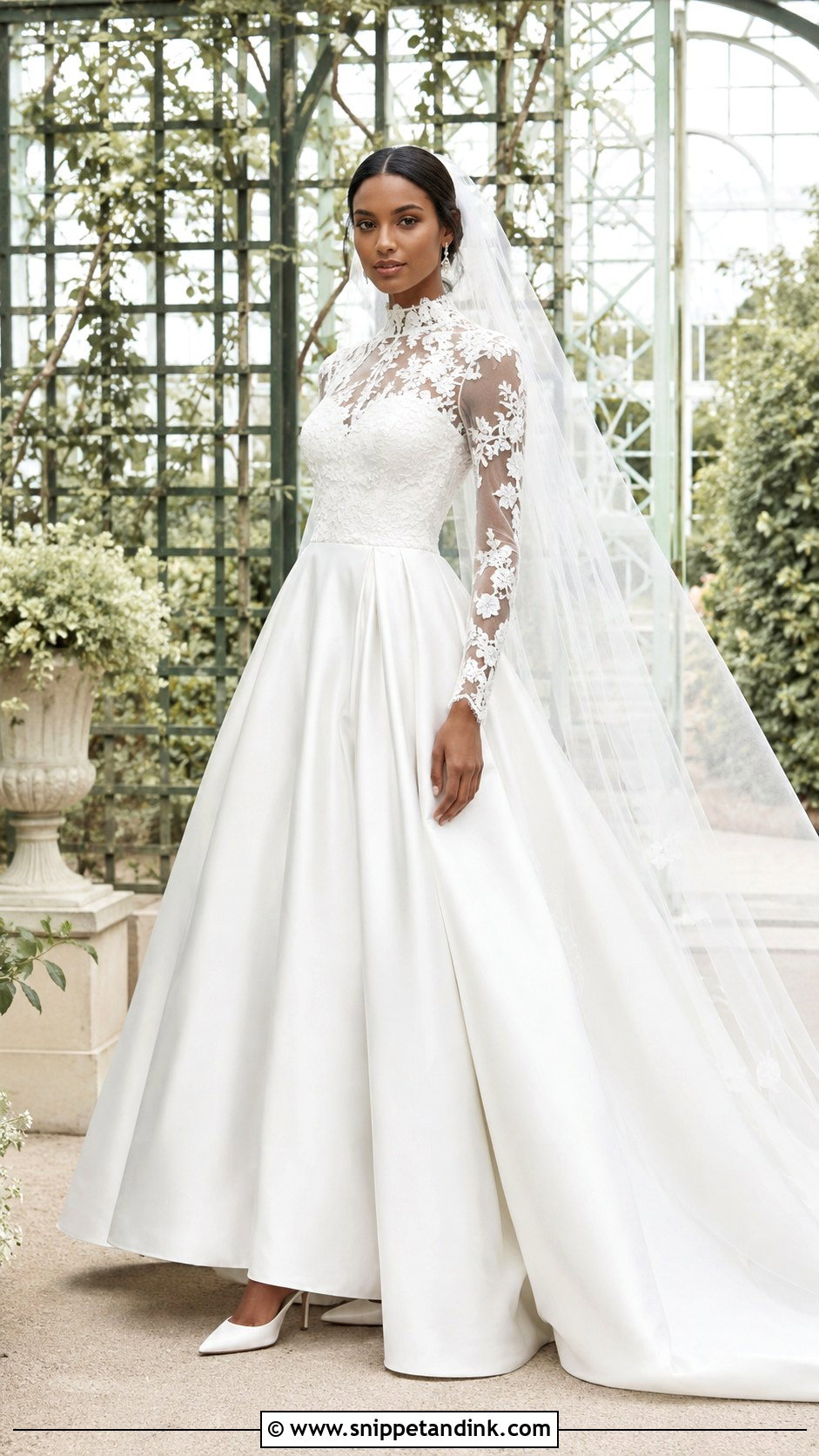 Jasmine Tookes Sheer Lace Sleeve Wedding Dress - Snippet and Ink - 20 Jasmine Tookes Wedding Dress Ideas