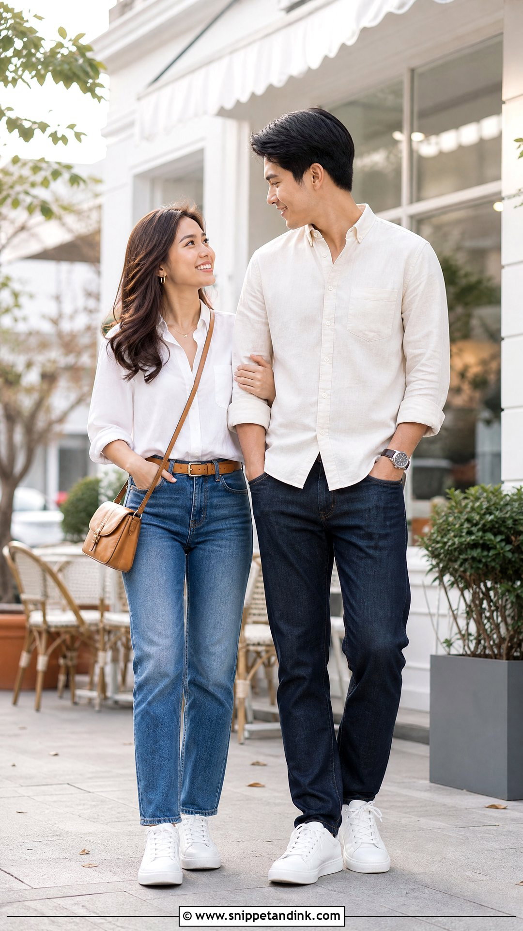 Jeans And White Shirt Prenup Outfit - Snippet and Ink - 25 Pre Nup Outfit Ideas