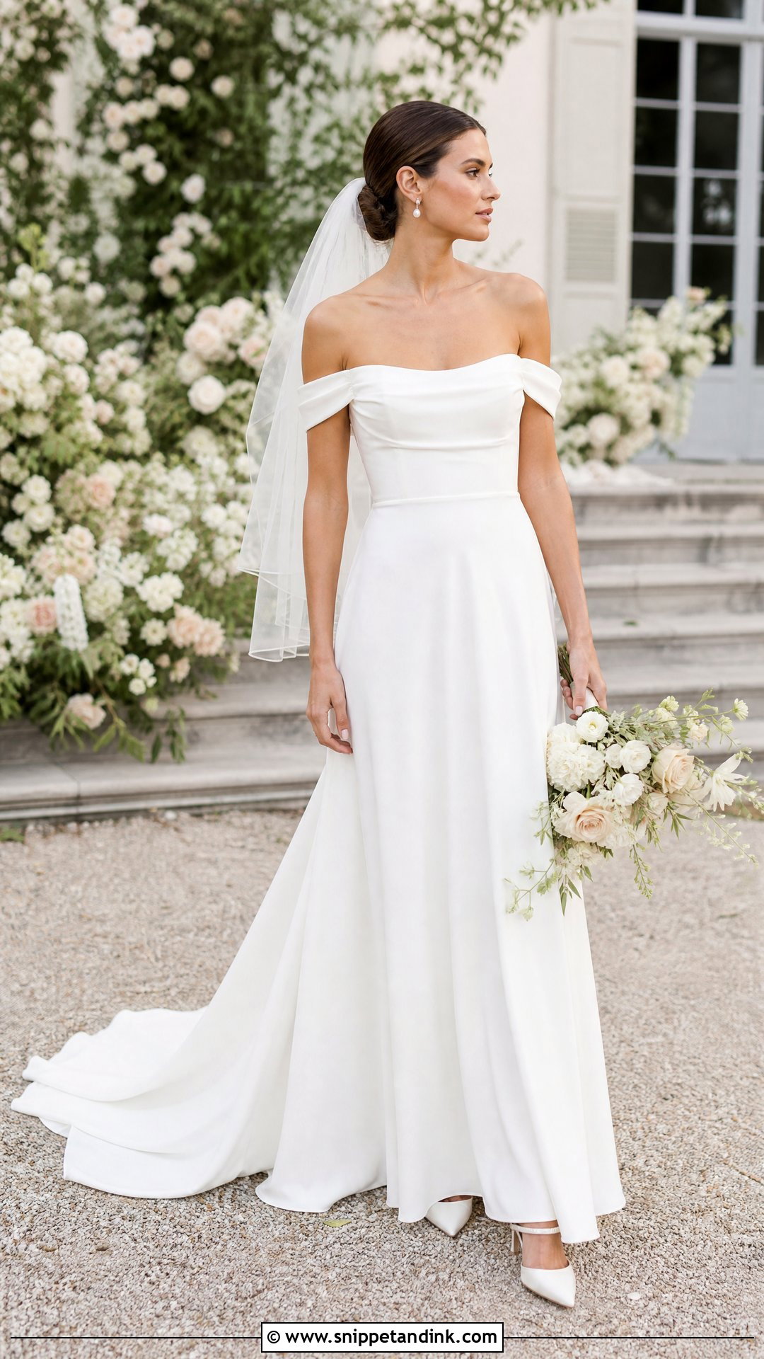 Jenny Yoo Off Shoulder Wedding Dress - Snippet and Ink - 25 Jenny Yoo Wedding Dress Ideas