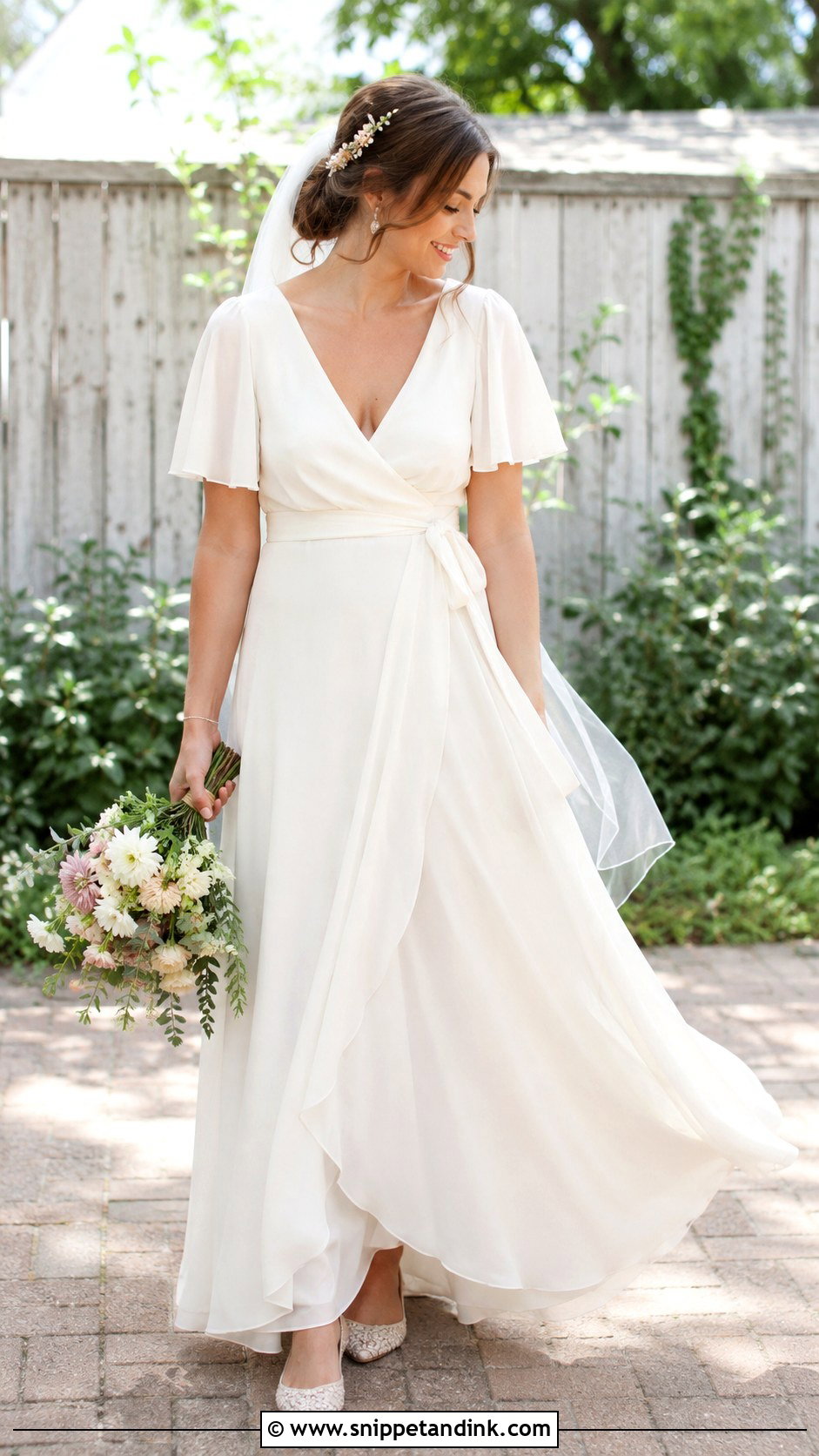 Jersey Wrap Wedding Dress - Snippet and Ink - 20 Comfy Wedding Dress Ideas