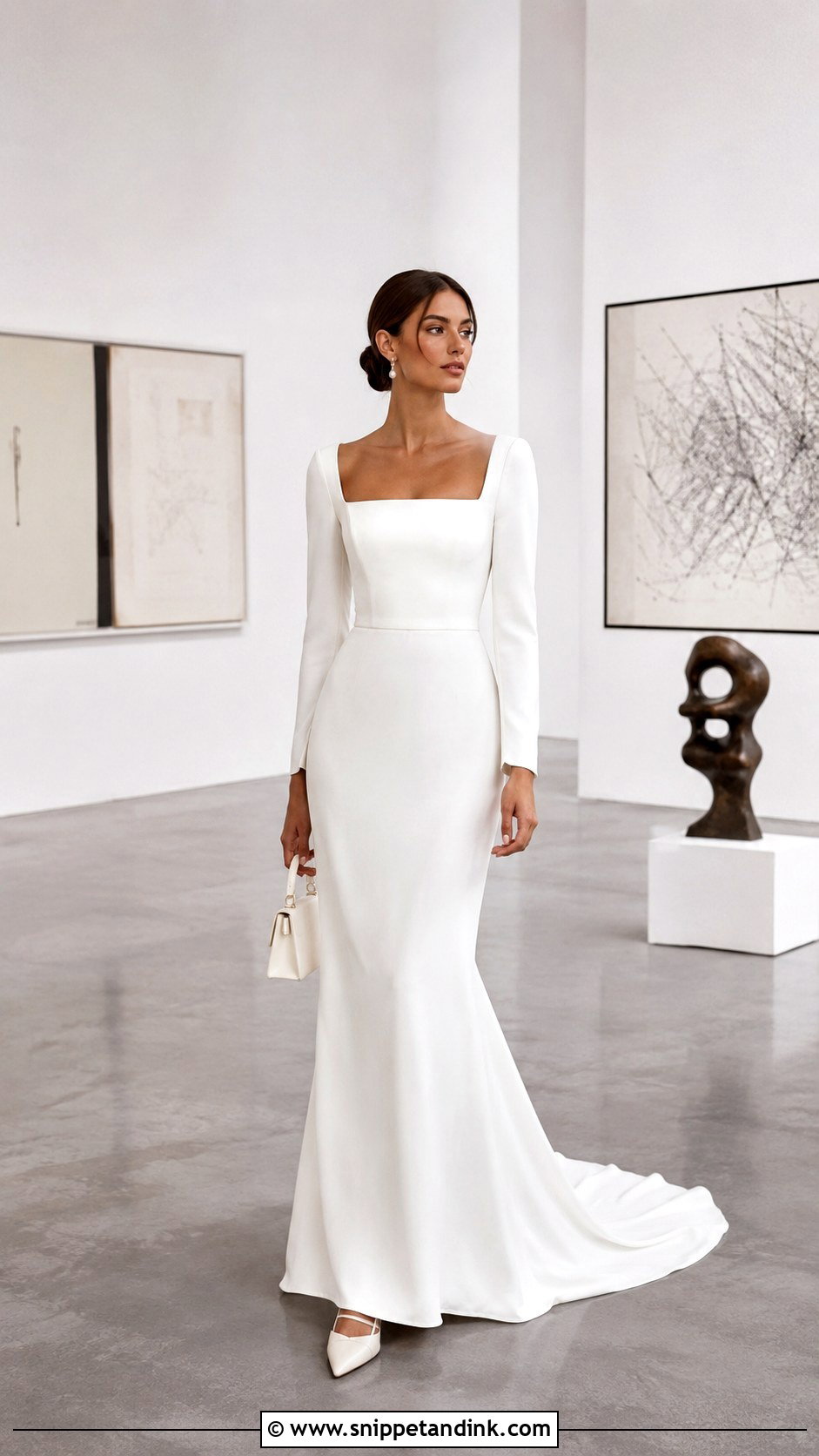 Jesus Peiro Long Sleeve Crepe Wedding Dress - Snippet and Ink - 20 Jesus Peiro Wedding Dress Ideas