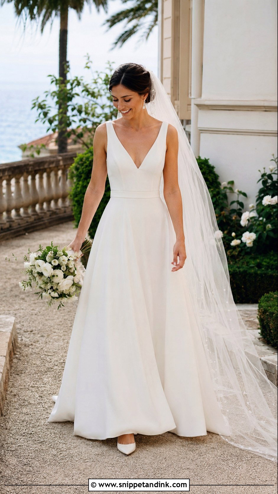 Jesus Peiro V Neck A Line Wedding Dress - Snippet and Ink - 20 Jesus Peiro Wedding Dress Ideas
