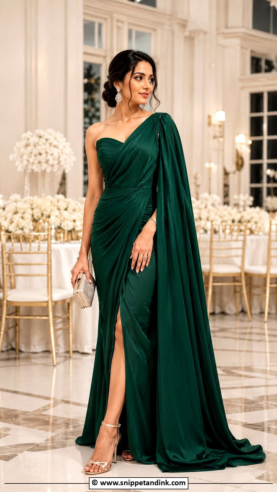 Jewel Tone Gown Wedding Outfit For Bride Sister - Snippet and Ink - 30 Wedding Outfit for Brides Sister Ideas