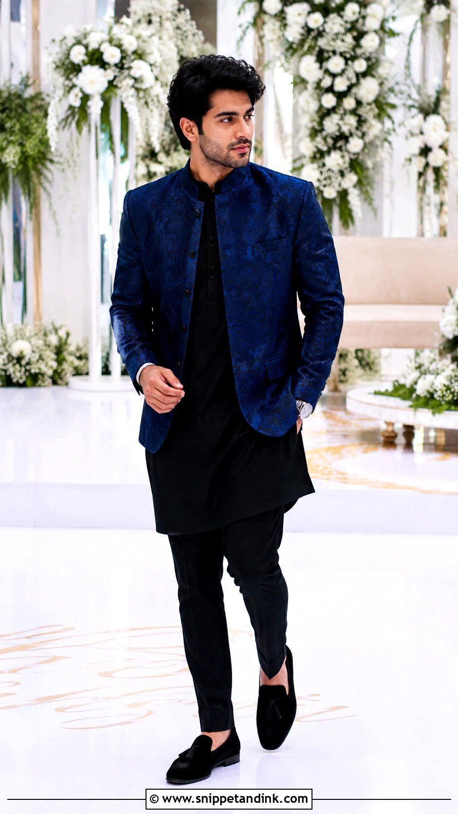 Jewel Tone Jacket With Black Kurta - Snippet and Ink - 20 Brother of the Bride Ideas