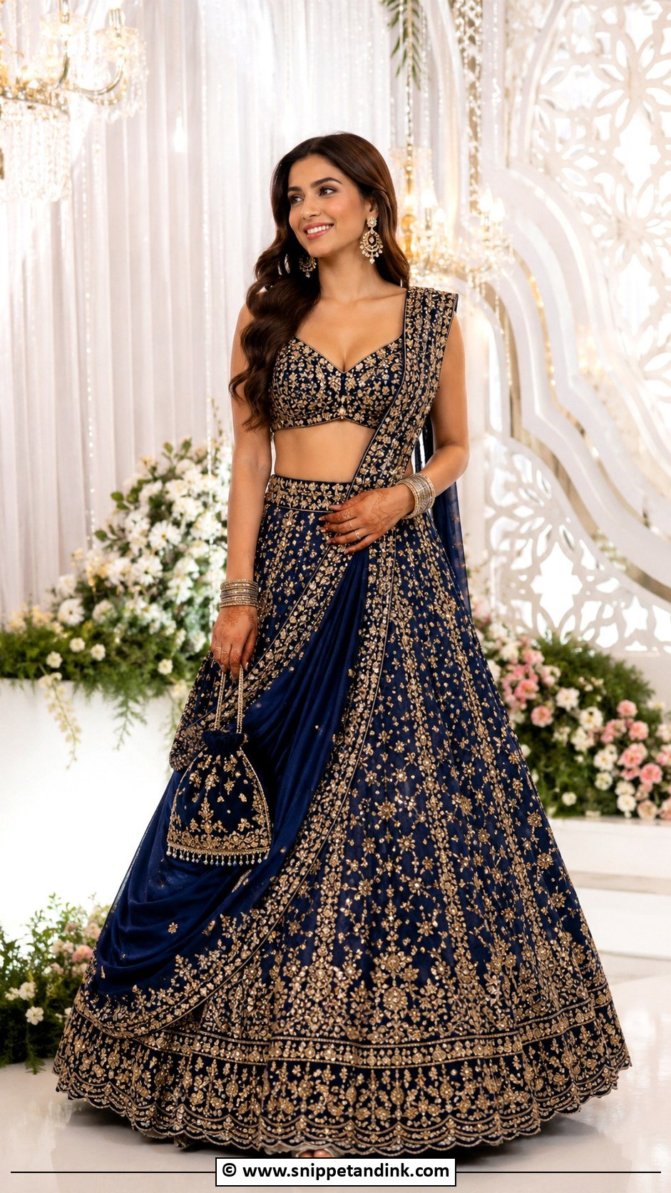 Jewel Tone Lehenga For Sangeet Night - Snippet and Ink - 35 Sangeet Night Outfit Ideas