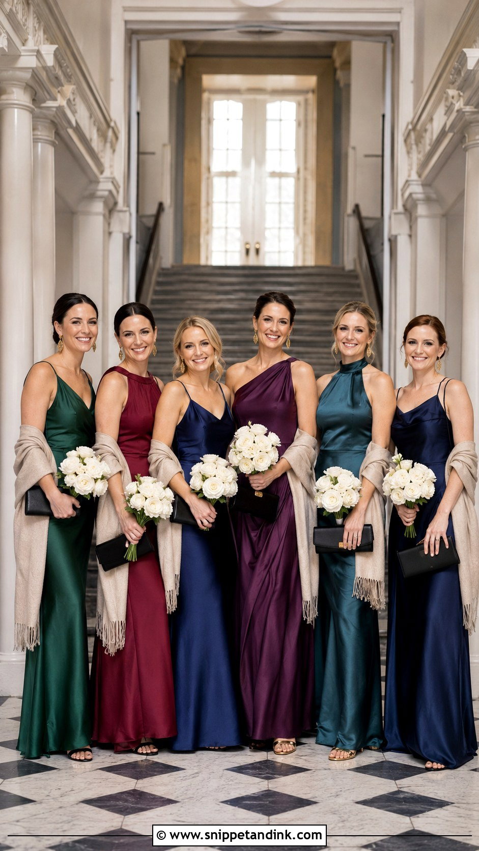 Jewel Tone Mismatched Bridal Party Attire - Snippet and Ink - 20 Fall Bridal Party Attire Ideas