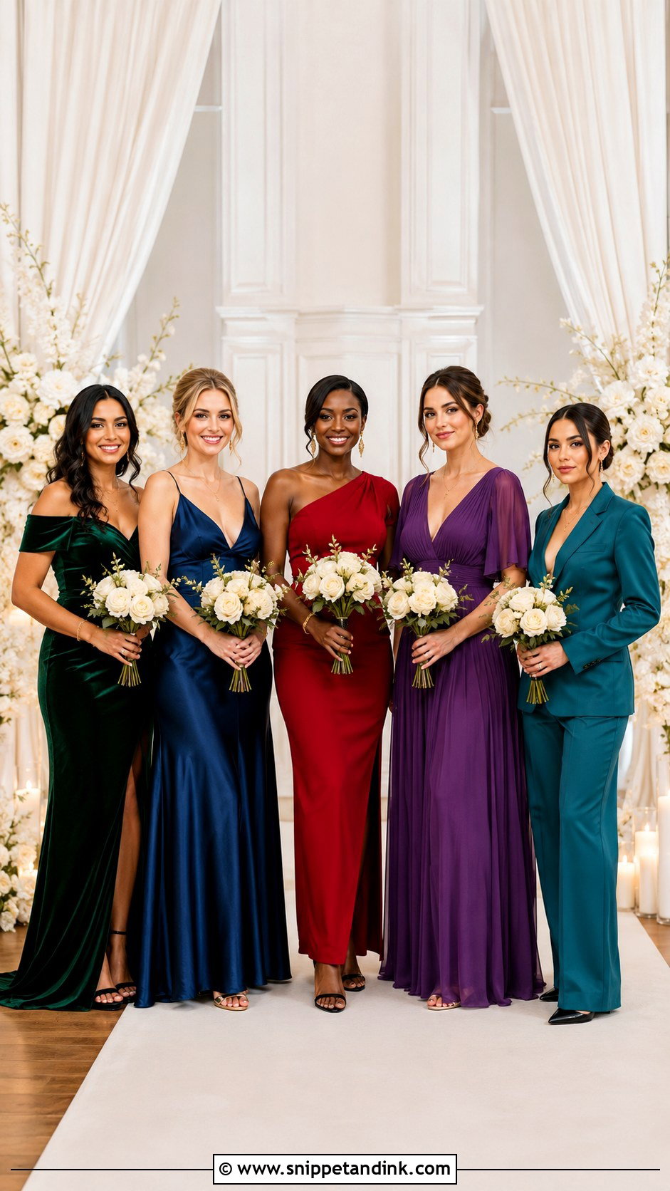 Jewel Tone Mismatched Bridal Party - Snippet and Ink - 20 Mismatched Bridal Party Ideas