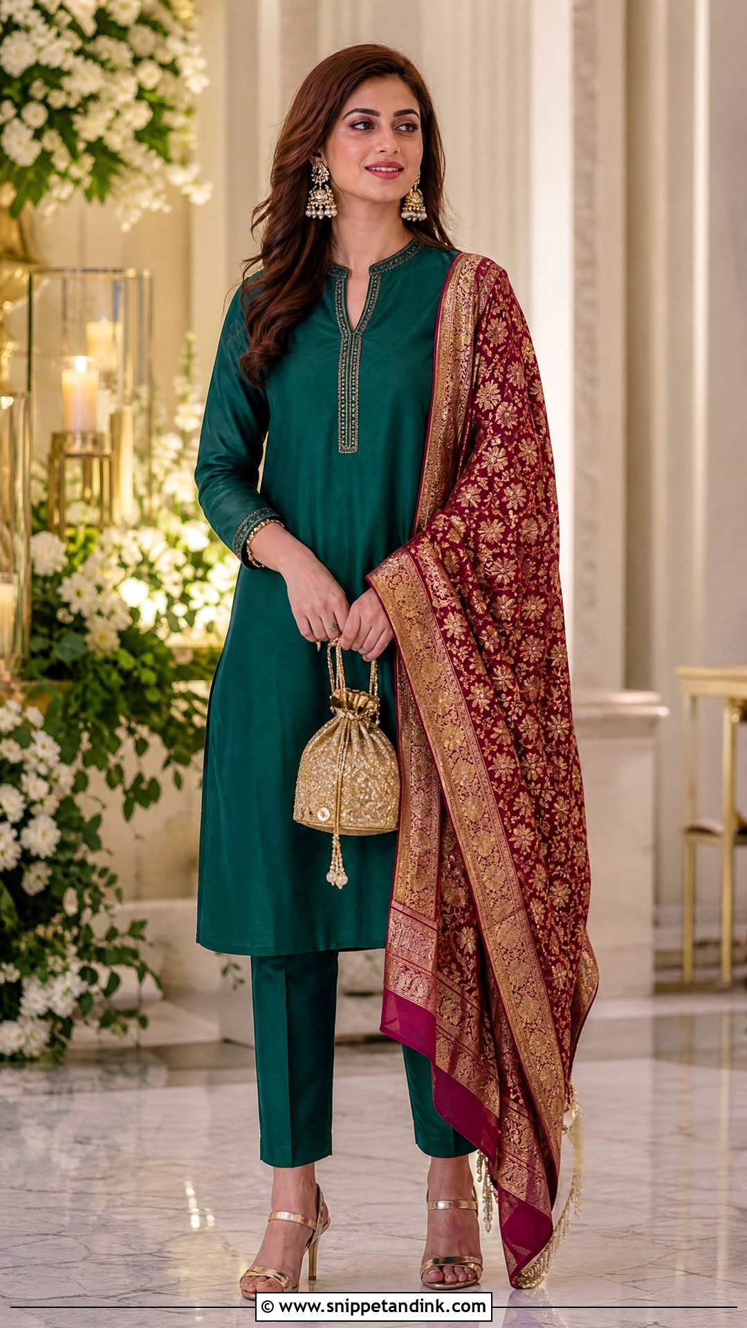 Jewel Tone Silk Kurta Set With Cigarette Pants - Snippet and Ink - 25 Kurta Set for Wedding Ideas