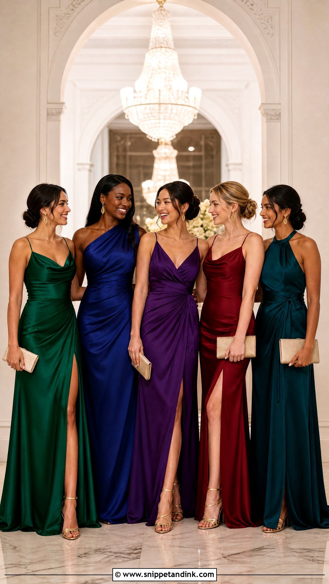 Jewel Tone Wedding Party Gowns - Snippet and Ink - 20 Wedding Party Outfit Ideas