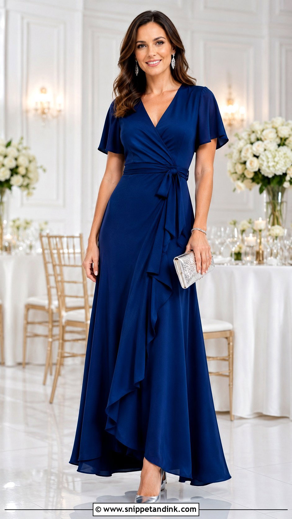 Jewel Tone Wrap Gown For Formal Wedding - Snippet and Ink - 20 Formal Wedding Attire Women Ideas