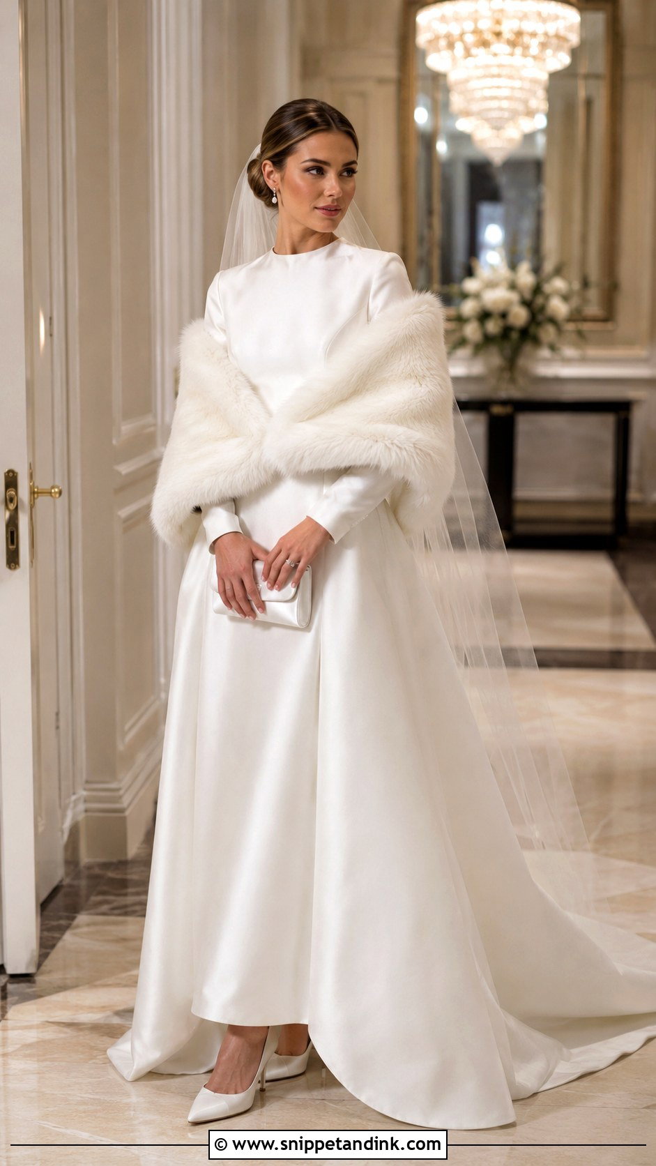 Jimmy Choo Closed Toe Heels With A Winter Wedding Dress - Snippet and Ink - 25 Jimmy Choo Wedding Heels Ideas