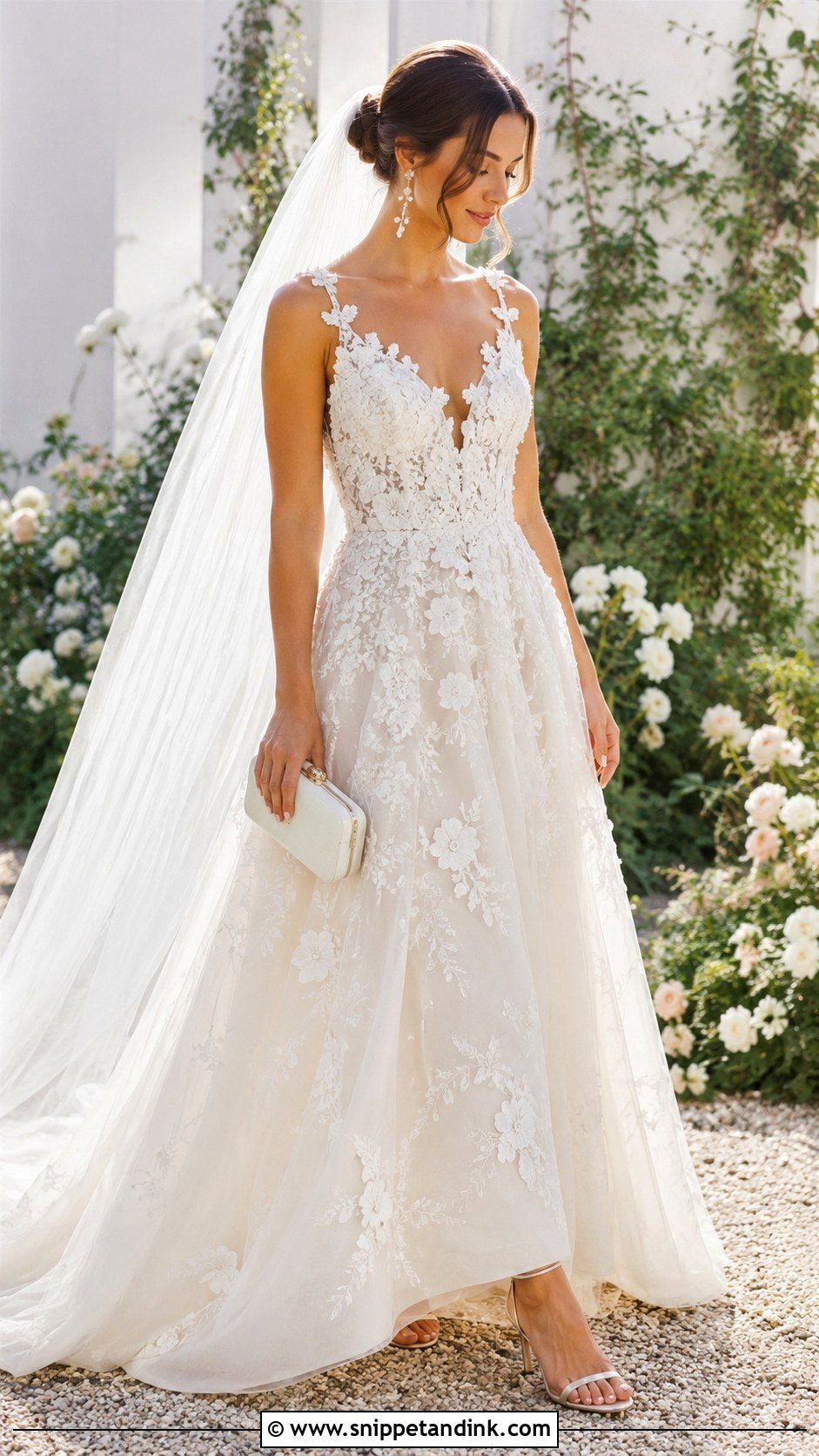 Jimmy Choo Floral Applique Gown Outfit - Snippet and Ink - 20 Jimmy Choo Bridal Dress Ideas