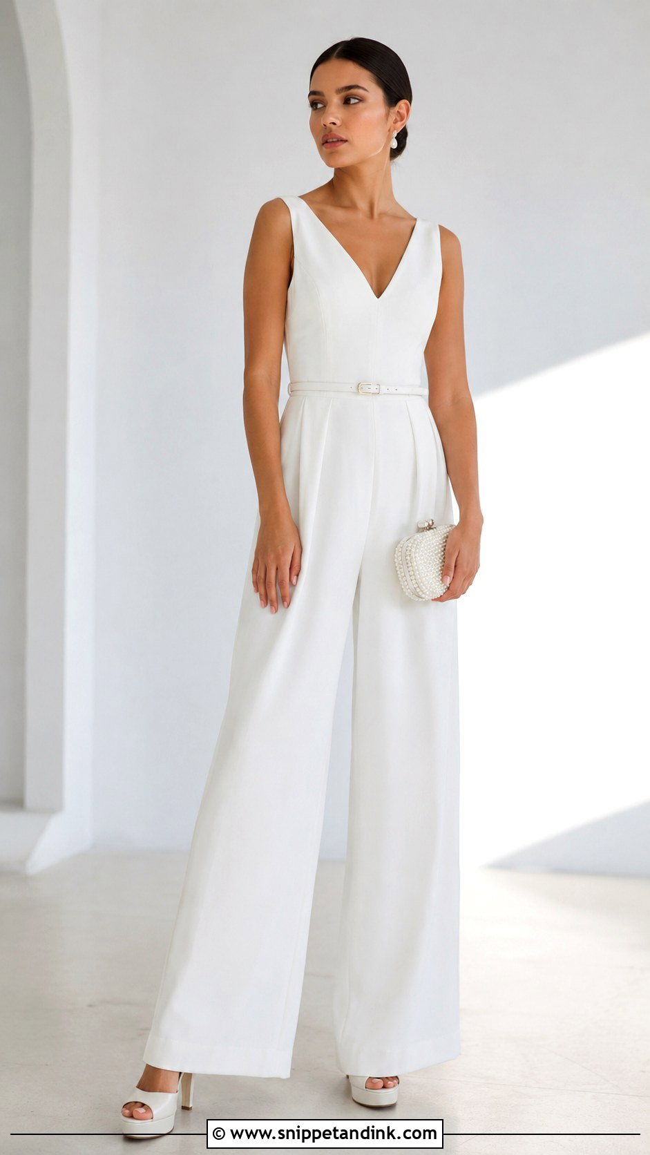 Jimmy Choo Heels With A Bridal Jumpsuit - Snippet and Ink - 25 Jimmy Choo Wedding Heels Ideas