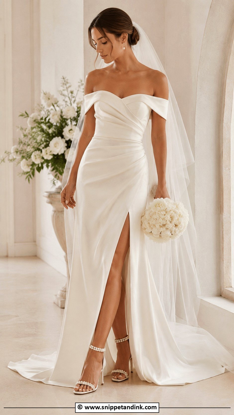Jimmy Choo Off Shoulder Wedding Dress - Snippet and Ink - 30 Jimmy Choo Wedding Dress Ideas