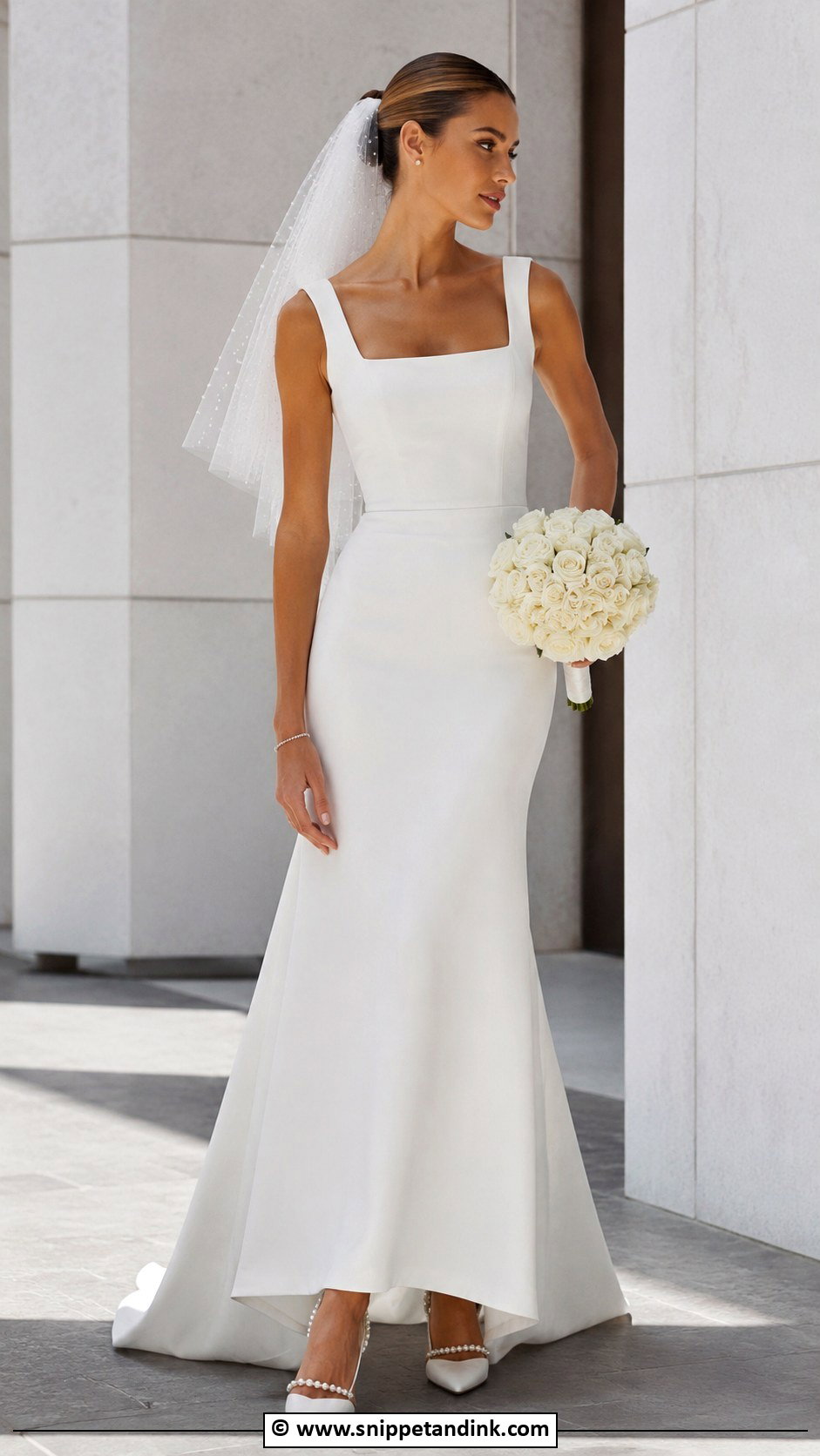 Jimmy Choo Square Neck Wedding Dress - Snippet and Ink - 30 Jimmy Choo Wedding Dress Ideas