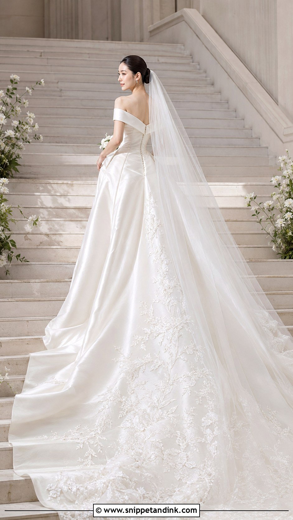 Jisoo Cathedral Train Wedding Dress - Snippet and Ink - 20 Jisoo Wedding Dress Ideas