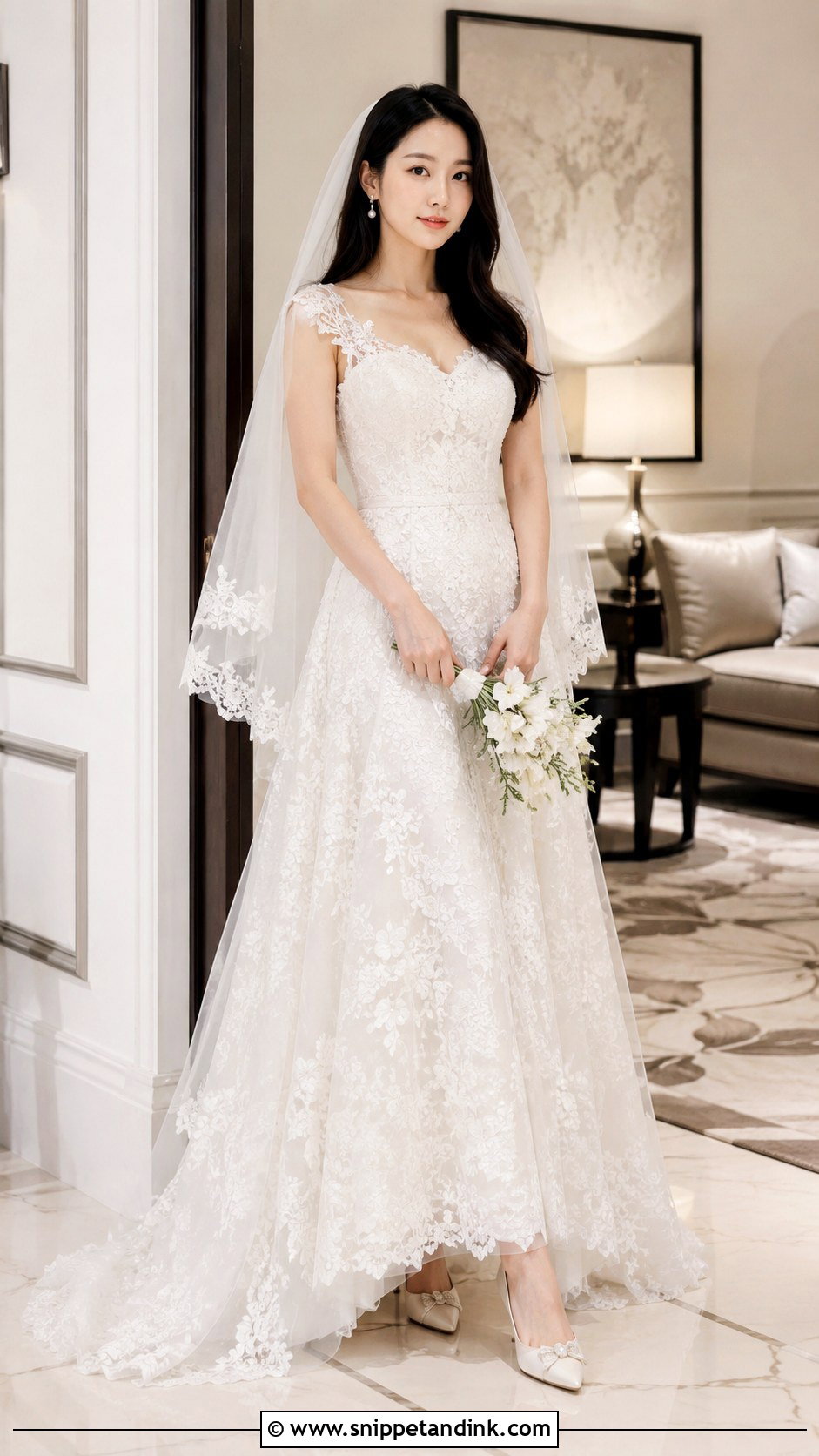 Jisoo Lace A Line Wedding Dress - Snippet and Ink - 20 Jisoo Wedding Dress Ideas
