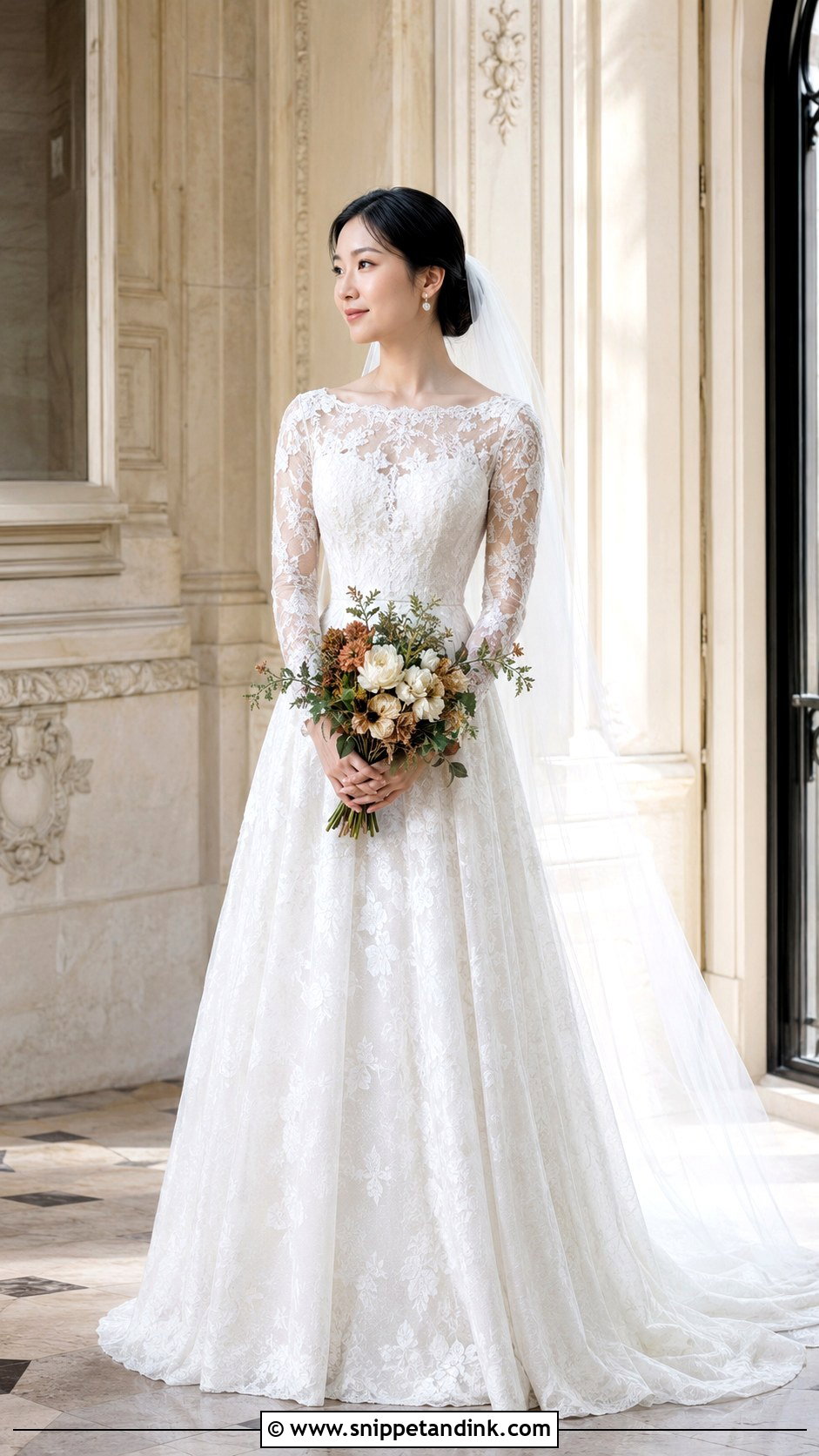 Jisoo Long Sleeve Lace Wedding Dress - Snippet and Ink - 20 Jisoo Wedding Dress Ideas