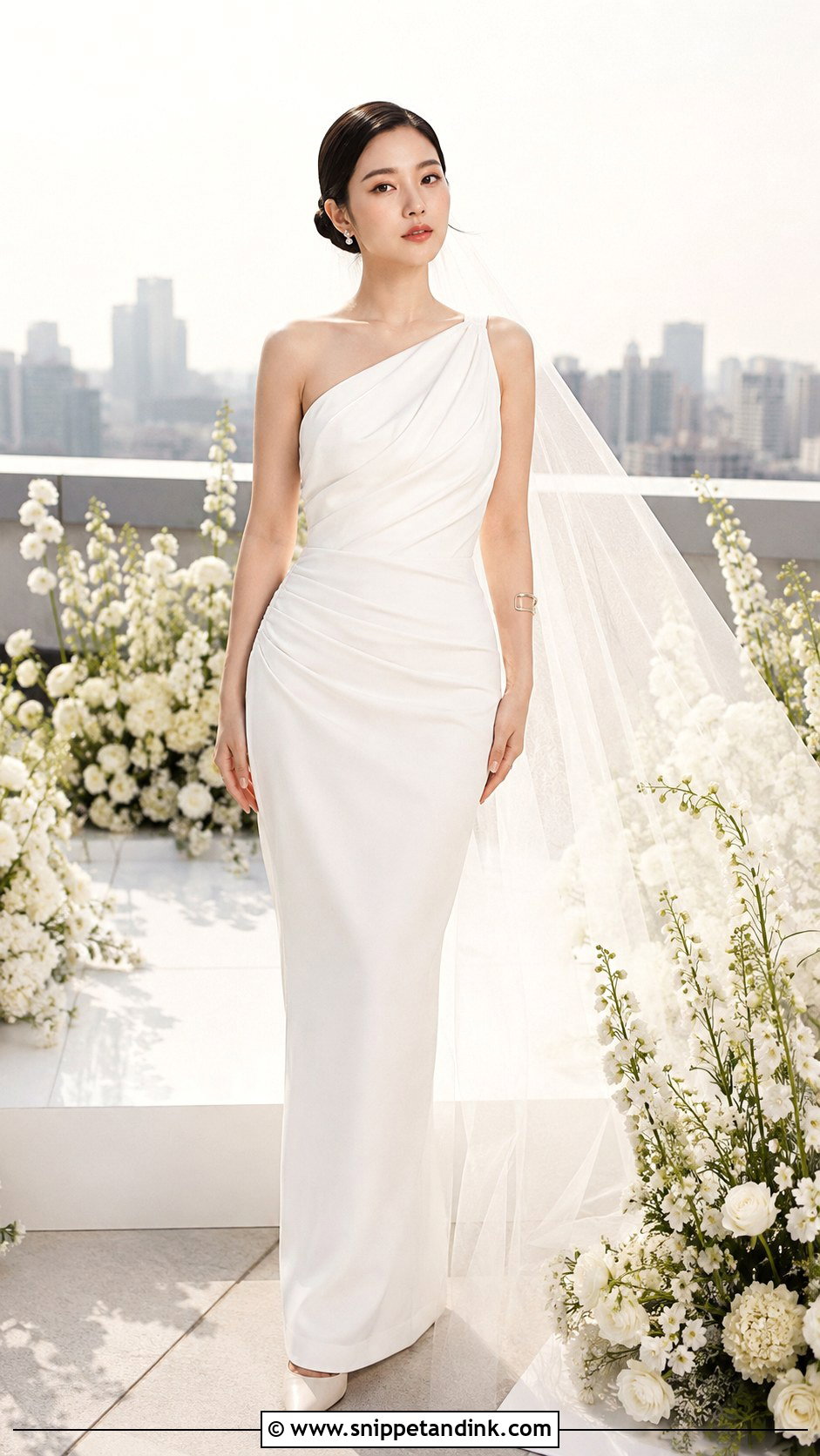 Jisoo One Shoulder Wedding Dress - Snippet and Ink - 20 Jisoo Wedding Dress Ideas