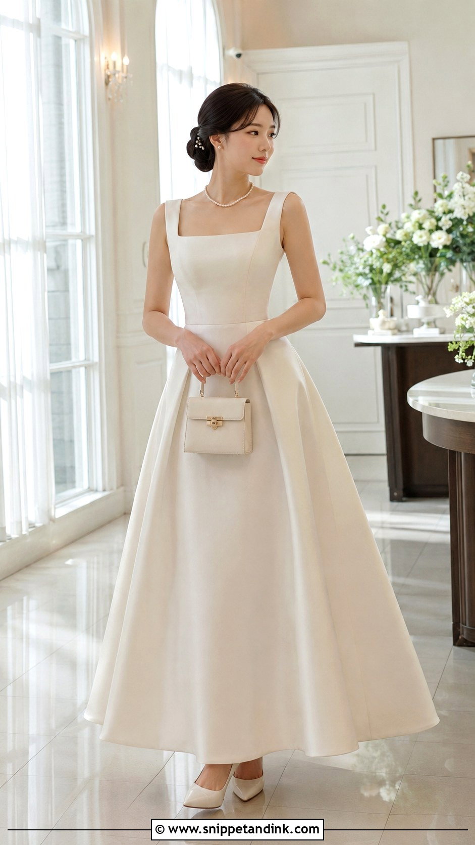 Jisoo Square Neck Wedding Dress - Snippet and Ink - 20 Jisoo Wedding Dress Ideas