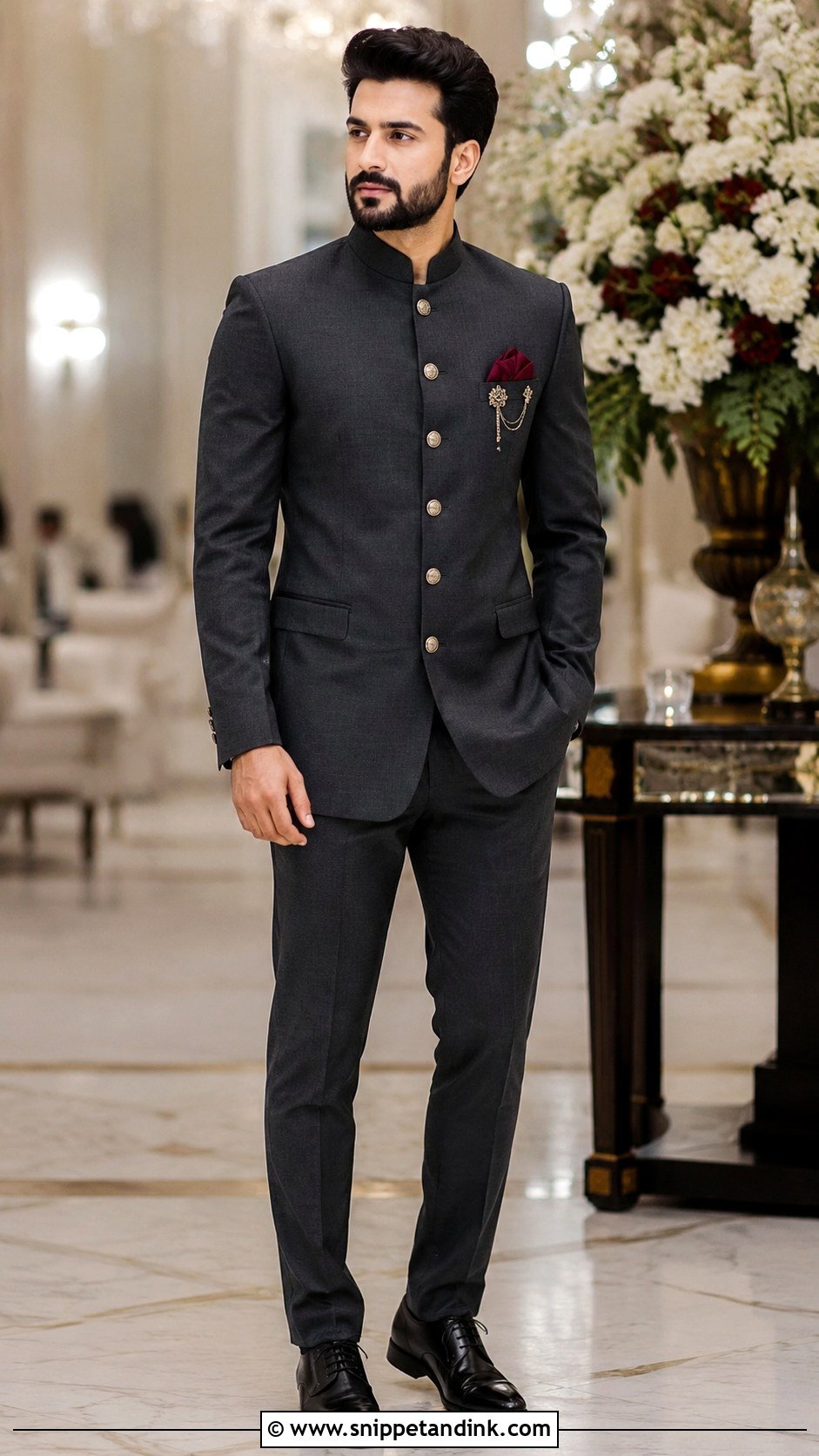 Jodhpuri Suit With Dress Shoes - Snippet and Ink - 20 Brother of the Bride Ideas